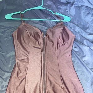 Rose gold pink dress with zipper